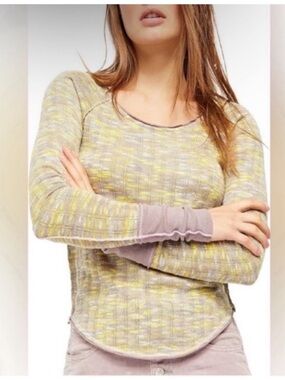 Free People We The Free Spaced Out Long Sleeve Knit Top